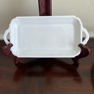 Milk Glass McKee Thumbprint Pattern Tray